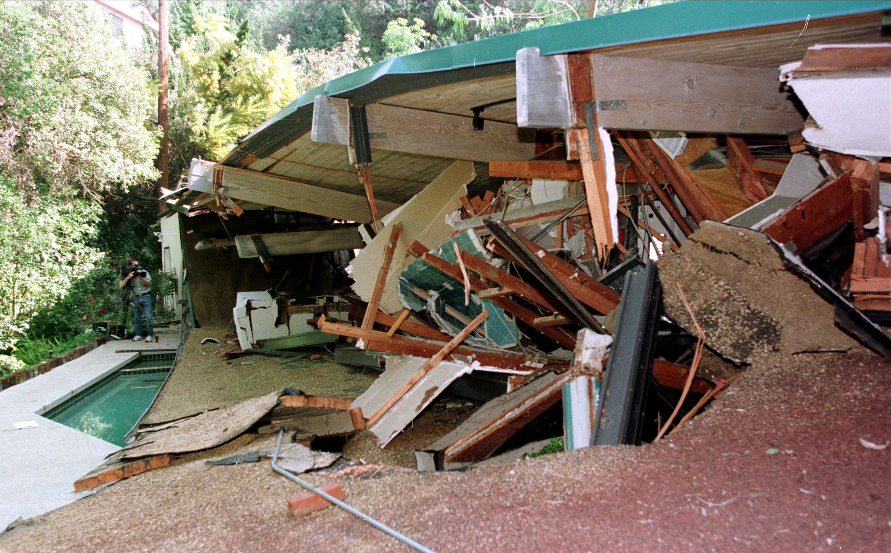 This Studio City home was red-tagged and residents were evacuated before catastrophic mudslides hit, 1998